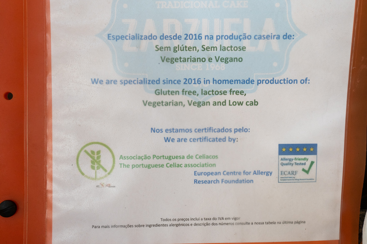 Lissabon glutenfrei Zarzuela - Zertifikat